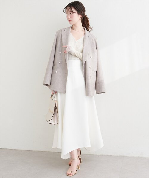 natural couture（ナチュラルクチュール）の「サイド釦イレヘムスカート（スカート・レディース・オフホワイト/グレー/ブラック・FREE）」の10枚目の写真