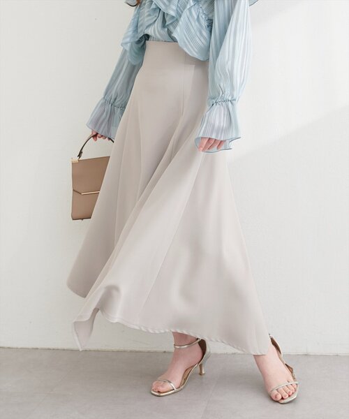 natural couture（ナチュラルクチュール）の「サイド釦イレヘムスカート（スカート・レディース・オフホワイト/グレー/ブラック・FREE）」の12枚目の写真