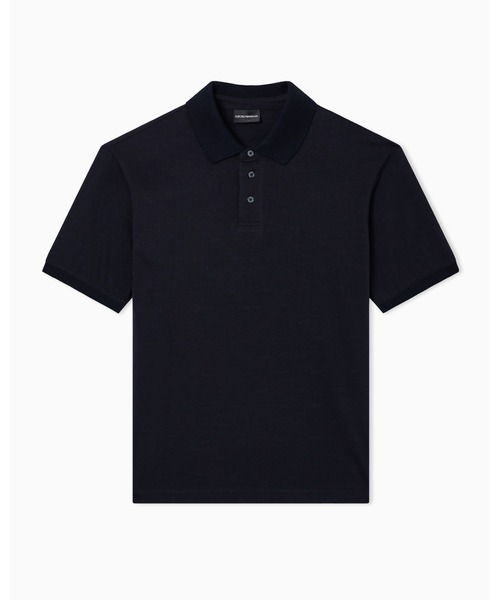EMPORIO ARMANI（エンポリオアルマーニ）の「<オンライン限定>【エンポリオ アルマーニ】スリムフィットポロシャツ ジャージー オールオーバー ジャカードイーグル（ポロシャツ・メンズ・ネイビー系・LARGE/MEDIUM/SMALL/X-LARGE/XX-LARGE）」の2枚目の写真