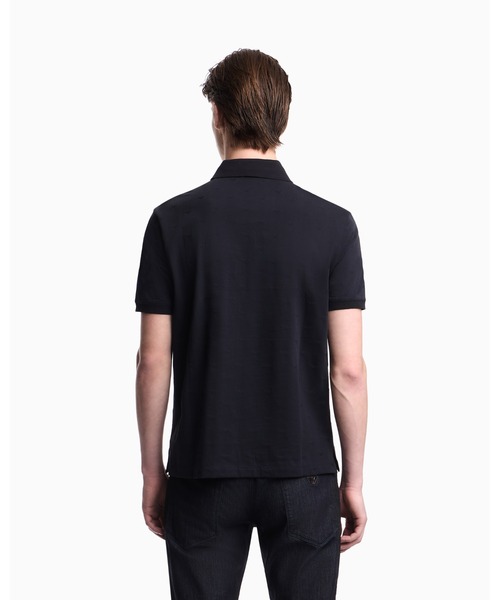 EMPORIO ARMANI（エンポリオアルマーニ）の「<オンライン限定>【エンポリオ アルマーニ】スリムフィットポロシャツ ジャージー オールオーバー ジャカードイーグル（ポロシャツ・メンズ・ネイビー系・LARGE/MEDIUM/SMALL/X-LARGE/XX-LARGE）」の4枚目の写真