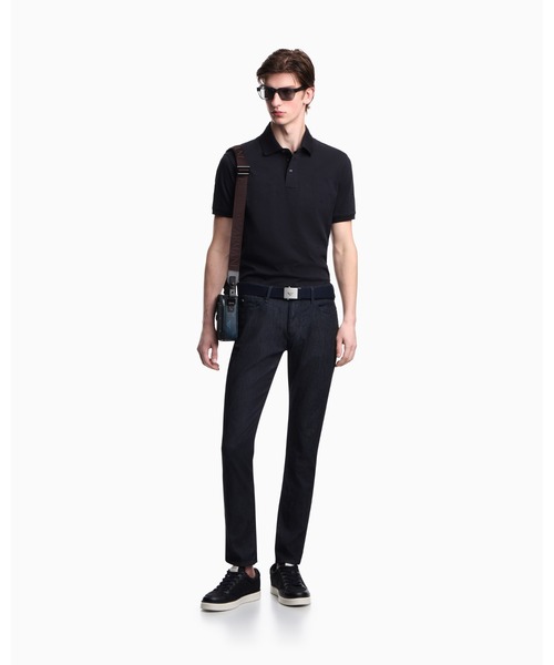 EMPORIO ARMANI（エンポリオアルマーニ）の「<オンライン限定>【エンポリオ アルマーニ】スリムフィットポロシャツ ジャージー オールオーバー ジャカードイーグル（ポロシャツ・メンズ・ネイビー系・LARGE/MEDIUM/SMALL/X-LARGE/XX-LARGE）」の5枚目の写真