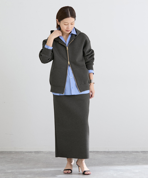 IENA（イエナ）の「《セットアップ対応》ダンボールニットスカート（スカート・レディース・チャコールグレー/ブラック系その他・38/36）」の3枚目の写真