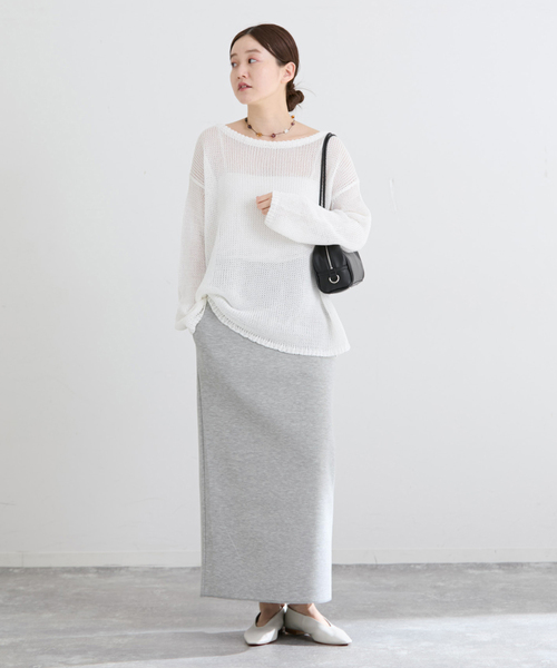 IENA（イエナ）の「《セットアップ対応》ダンボールニットスカート（スカート・レディース・チャコールグレー/ブラック系その他・38/36）」の4枚目の写真