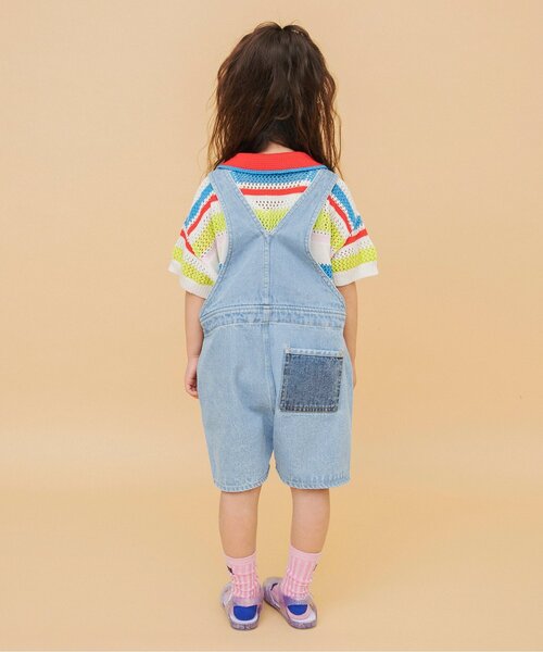 BREEZE（ブリーズ）の「【洗える】Im Jelly ボーダーニットポロ_ジュニア対応（ポロシャツ・キッズ・ブラック/レインボー・100/120/140）」の8枚目の写真