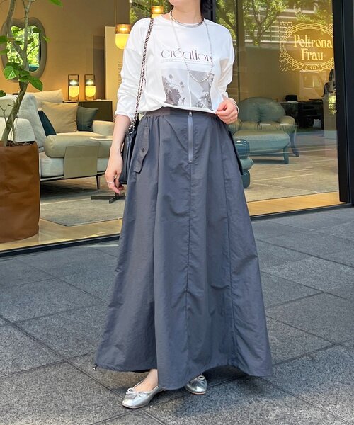 un dix cors(アンディコール)の「裾ドロストカーゴスカート(スカート・レディース・ブラック/カーキ・FREE)」の18枚目の写真