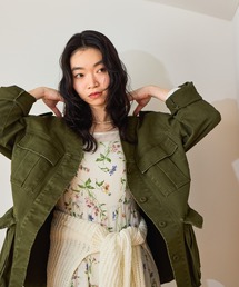 mysty woman | ノーカラーミリタリージャケット 660030(ミリタリージャケット)