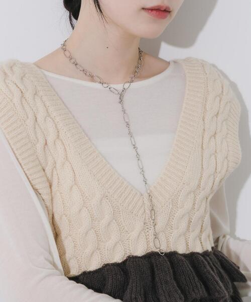SMELLY(スメリー)の「ミックスチェーンYネックレス(ネックレス・レディース・シルバー・-)」の4枚目の写真