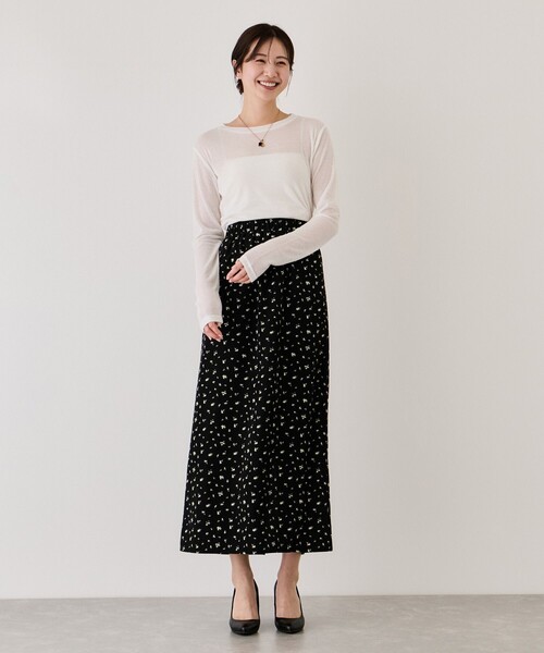 Jayro（ジャイロ）の「小花柄タイトスカート（スカート・レディース・ブラック系その他/ホワイト系その他2・M）」の6枚目の写真