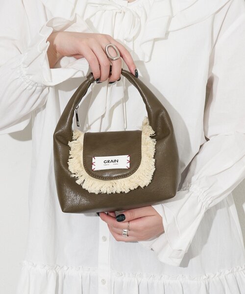 GRAIN（グレイン）の「【WEB限定】【GRAIN/グレイン】フリンジ２WAYミニショルダーバッグ（トートバッグ・レディース・ブルー/ブラウン・FREE）」の3枚目の写真