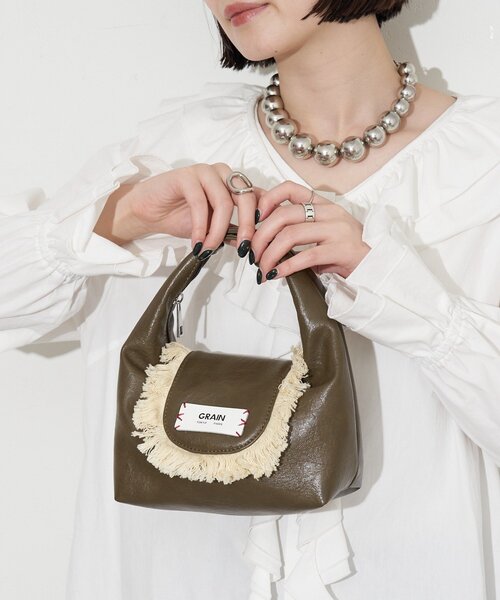 GRAIN（グレイン）の「【WEB限定】【GRAIN/グレイン】フリンジ２WAYミニショルダーバッグ（トートバッグ・レディース・ブルー/ブラウン・FREE）」の4枚目の写真