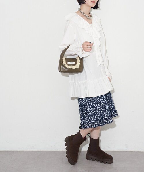 GRAIN（グレイン）の「【WEB限定】【GRAIN/グレイン】フリンジ２WAYミニショルダーバッグ（トートバッグ・レディース・ブルー/ブラウン・FREE）」の7枚目の写真