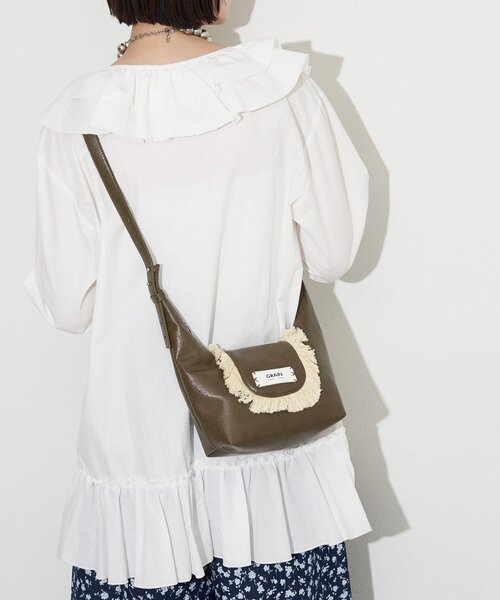 GRAIN（グレイン）の「【WEB限定】【GRAIN/グレイン】フリンジ２WAYミニショルダーバッグ（トートバッグ・レディース・ブルー/ブラウン・FREE）」の9枚目の写真