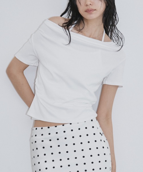DRWCYS（ドロシーズ）の「ドレープキャミレイヤートップス（Tシャツ/カットソー・レディース・グレー/ブラック/ホワイト・FREE）」の8枚目の写真