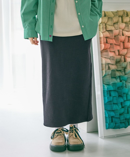 niko and...（ニコアンド）の「ストライプスウェットタイトスカート（スカート・レディース・ネイビー/ブラック/キャメル・MEDIUM/LARGE）」の6枚目の写真