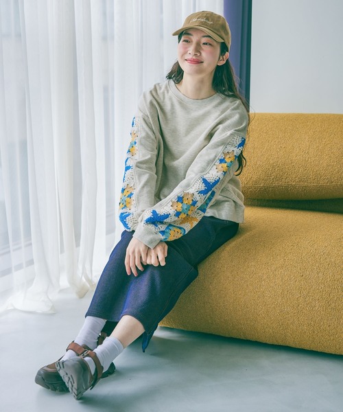 niko and...（ニコアンド）の「ストライプスウェットタイトスカート（スカート・レディース・ネイビー/ブラック/キャメル・MEDIUM/LARGE）」の8枚目の写真