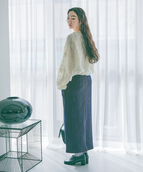 niko and...（ニコアンド）の「ストライプスウェットタイトスカート（スカート・レディース・ネイビー/ブラック/キャメル・MEDIUM/LARGE）」の14枚目の写真