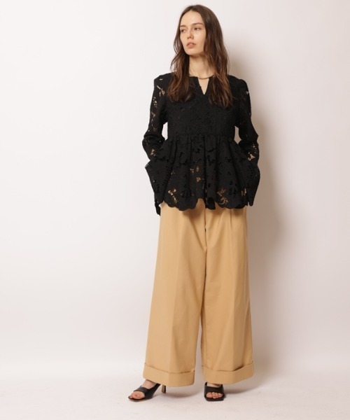 CADUNE(カデュネ)の「リーフレースチュニック(シャツ/ブラウス・レディース・ホワイト/ブラック・38/36)」の16枚目の写真