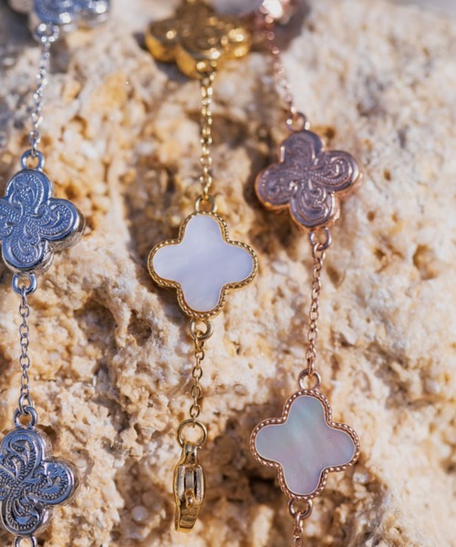 セール】shell clover bracelet/【ハワイアンジュエリー】【サージカル