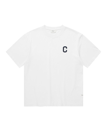 クールコットンCロゴTシャツホワイト