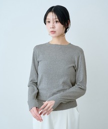 IEDIT | ＩＥＤＩＴ　綿シルク混が肌心地のよい大人の上品シンプルニット(ニット/セーター)