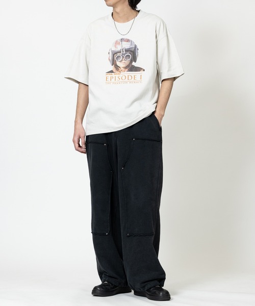 STAR WARS（スターウォーズ）の「【15】〔STAR WARS/スターウォーズ〕アソートパターンプリント ユーズドライク 半袖Tシャツ（Tシャツ/カットソー・メンズ・ブラック系2/ホワイト系3/ブラック系1/ホワイト系4/ブラック系3/ホワイト系2/ホワイト系1/ブラック系4・MEDIUM/X-LARGE/LARGE）」の12枚目の写真