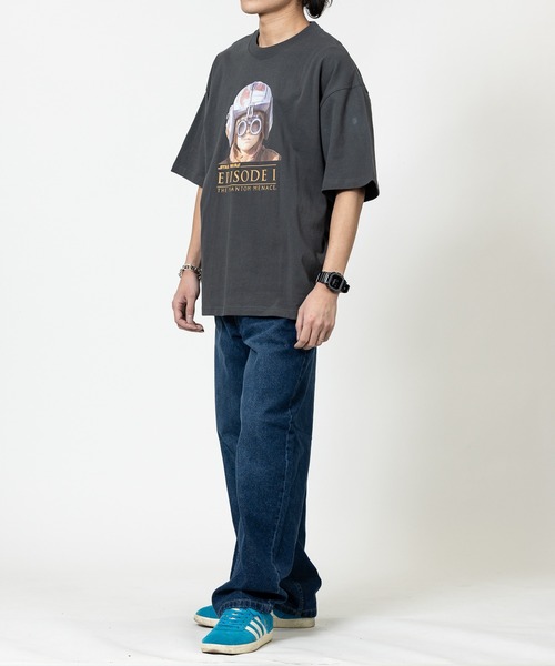 STAR WARS（スターウォーズ）の「【15】〔STAR WARS/スターウォーズ〕アソートパターンプリント ユーズドライク 半袖Tシャツ（Tシャツ/カットソー・メンズ・ブラック系2/ホワイト系3/ブラック系1/ホワイト系4/ブラック系3/ホワイト系2/ホワイト系1/ブラック系4・MEDIUM/X-LARGE/LARGE）」の19枚目の写真