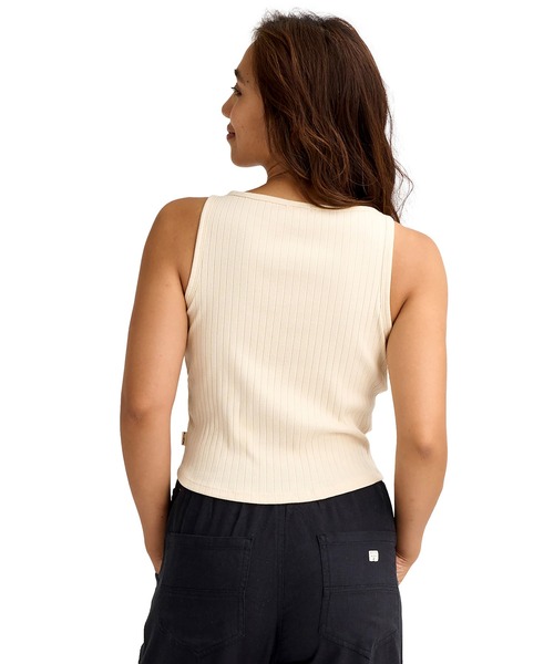 BILLABONG(ビラボン)の「BILLABONG/ビラボン タンクトップ ロゴ リブ ショート丈 BG013361(タンクトップ・レディース・スミクロ/オフホワイト/ブルー・M)」の4枚目の写真