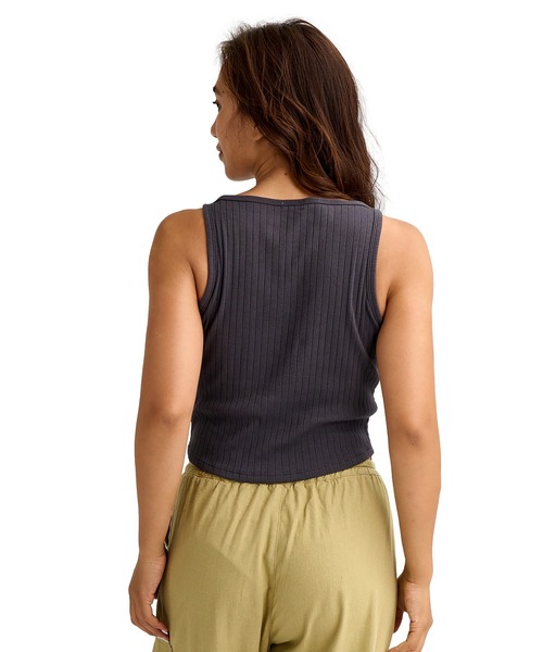BILLABONG(ビラボン)の「BILLABONG/ビラボン タンクトップ ロゴ リブ ショート丈 BG013361(タンクトップ・レディース・スミクロ/オフホワイト/ブルー・M)」の8枚目の写真