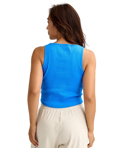 BILLABONG(ビラボン)の「BILLABONG/ビラボン タンクトップ ロゴ リブ ショート丈 BG013361(タンクトップ・レディース・スミクロ/オフホワイト/ブルー・M)」の10枚目の写真