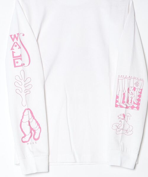 Common Noun(コモン ナウン)の「UKABU STORE×Common Noun "DOG" norahi 天竺ロンT(Tシャツ/カットソー・レディース・ホワイト/ブラック・M/L)」の3枚目の写真