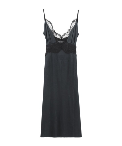 JERSEY & LACE COMBINATION SLIP DRESS