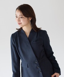 BONCIERGE meets Audire（ボンシェルジュミーツアウディーレ）の「アシンメトリー ツイードノーカラージャケット【セットアップ可】（スーツジャケット）」