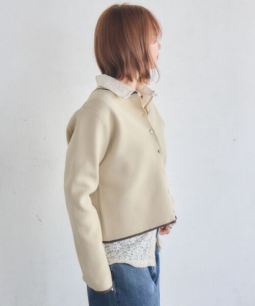 RETRO GIRL（レトロガール）の「配色ポリニットカーデ（カーディガン/ボレロ・レディース・ベージュ/ライトグレー/ナチュラル・FREE）」の13枚目の写真