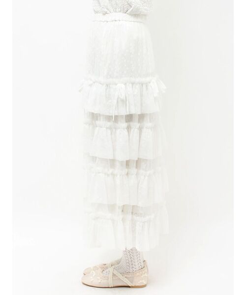 merry jenny（メリージェニー）の「floral sheerチュールフリルスカート（スカート・レディース・ブラック/オフホワイト・FREE）」の22枚目の写真