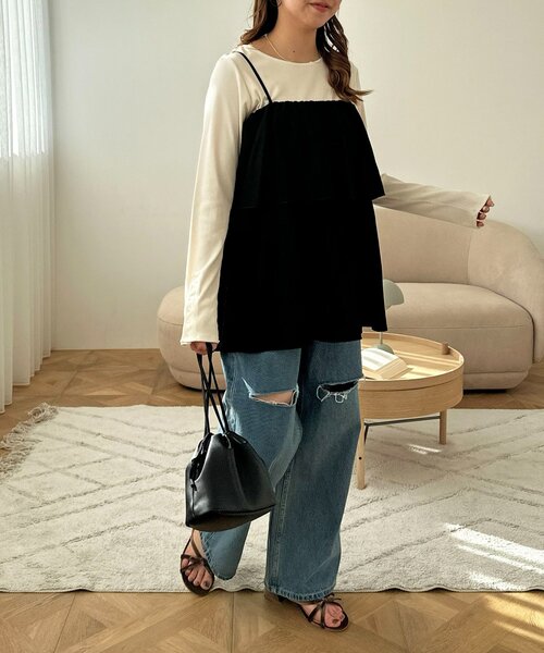 DISCOAT（ディスコート）の「ベロアクロスリボンミュール（サンダル・レディース・ブラック/ブラウン・MEDIUM/LARGE）」の16枚目の写真