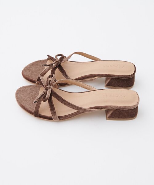 DISCOAT（ディスコート）の「ベロアクロスリボンミュール（サンダル・レディース・ブラック/ブラウン・MEDIUM/LARGE）」の21枚目の写真