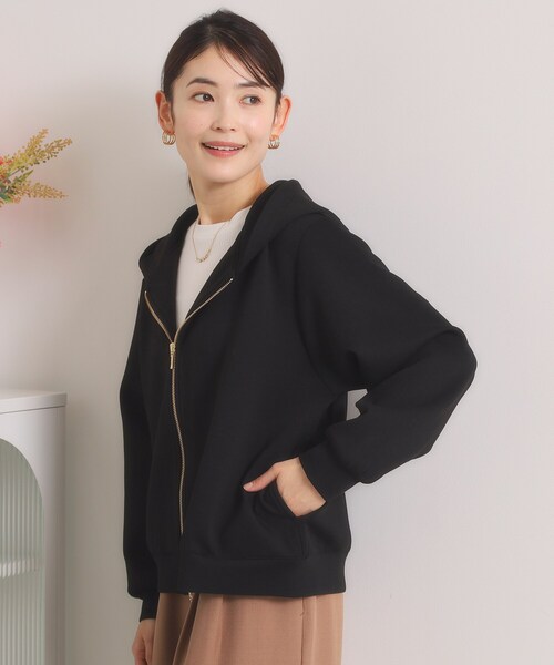 ITS'DEMO（イッツデモ）の「【花粉防止／洗濯機OK】ダンボールパーカー（パーカー・レディース・ベビーピンク/ブラック/アイボリー/ナチュラル・00）」の2枚目の写真