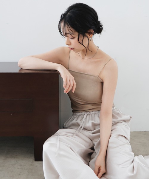LIAN(リアン)の「リブカップ付きキャミ(キャミソール・レディース・オフホワイト/ベージュ/ブラック・FREE)」の17枚目の写真