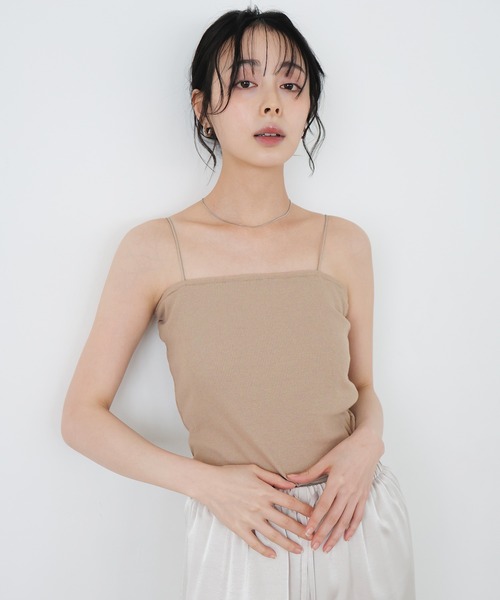 LIAN(リアン)の「リブカップ付きキャミ(キャミソール・レディース・オフホワイト/ベージュ/ブラック・FREE)」の18枚目の写真