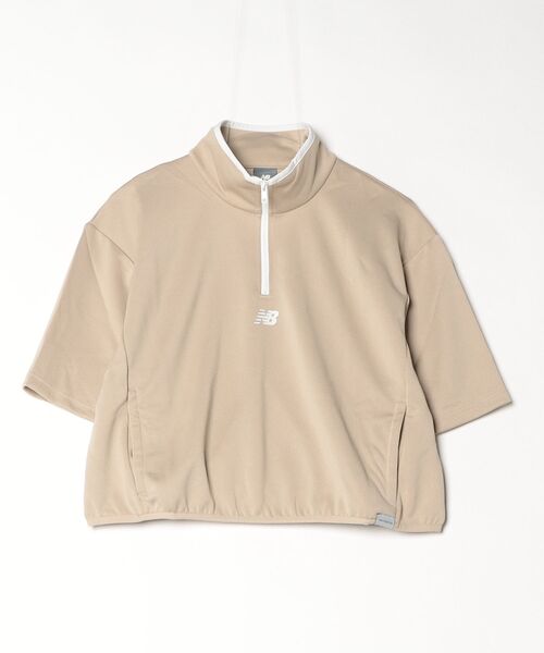 NEW BALANCE（ニューバランス）の「ニューバランス New Balance ニットショートスリーブハーフジップ（ジャージ・レディース・ベージュ/ブラック・S/M/L/XL）」の12枚目の写真