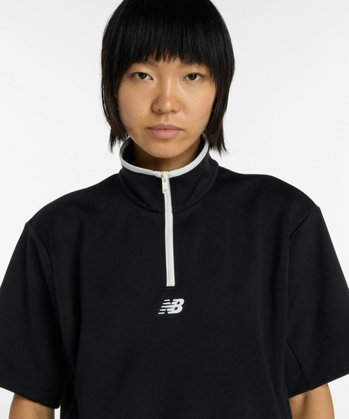 NEW BALANCE（ニューバランス）の「ニューバランス New Balance ニットショートスリーブハーフジップ（ジャージ・レディース・ベージュ/ブラック・S/M/L/XL）」の10枚目の写真