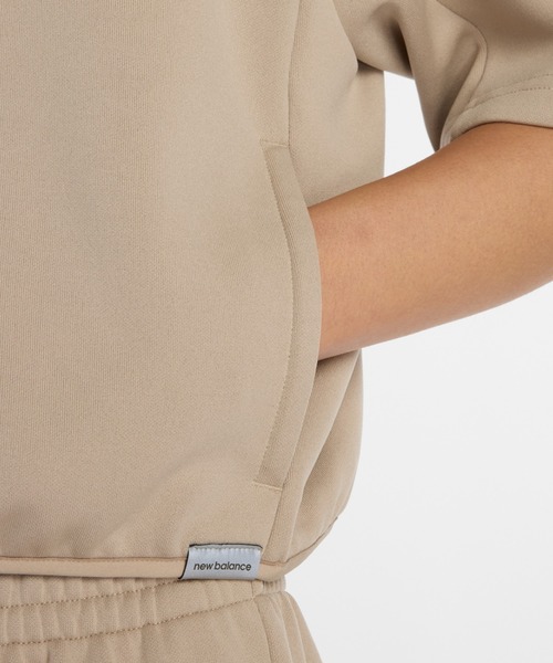NEW BALANCE（ニューバランス）の「ニューバランス New Balance ニットショートスリーブハーフジップ（ジャージ・レディース・ベージュ/ブラック・S/M/L/XL）」の7枚目の写真