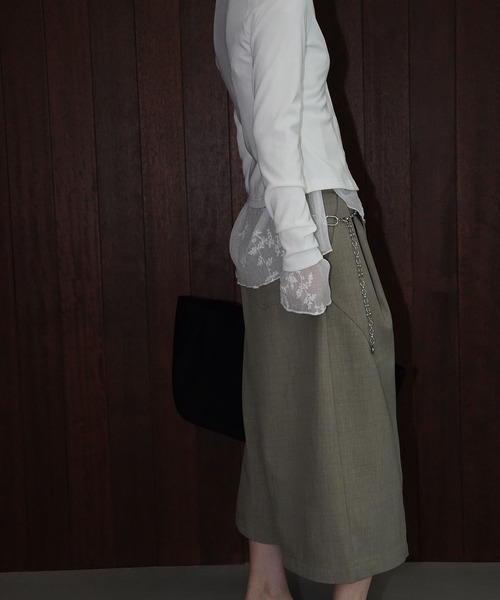 chuclla(チュクラ)の「ベルトワイドクロップドパンツ chw26s155(その他パンツ・レディース・ブラック/グレイッシュベージュ・L/M/S)」の4枚目の写真