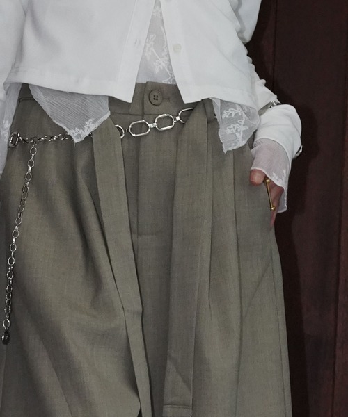 chuclla(チュクラ)の「ベルトワイドクロップドパンツ chw26s155(その他パンツ・レディース・ブラック/グレイッシュベージュ・L/M/S)」の6枚目の写真