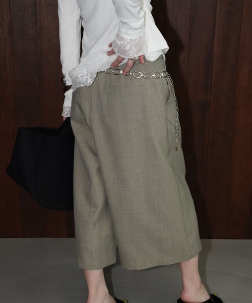 chuclla(チュクラ)の「ベルトワイドクロップドパンツ chw26s155(その他パンツ・レディース・ブラック/グレイッシュベージュ・L/M/S)」の7枚目の写真