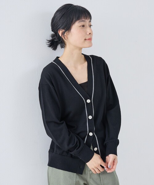 collex（コレックス）の「シアーラインカーディガン（カーディガン/ボレロ・レディース・ピンク/ライトブルー/ブラック・フリー）」の2枚目の写真