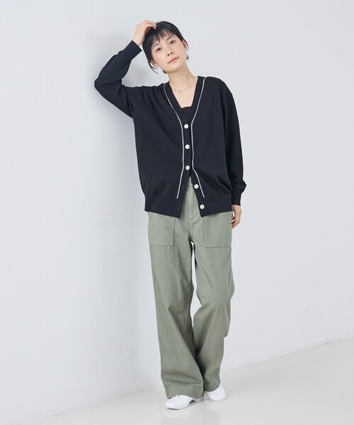 collex（コレックス）の「シアーラインカーディガン（カーディガン/ボレロ・レディース・ピンク/ライトブルー/ブラック・フリー）」の9枚目の写真