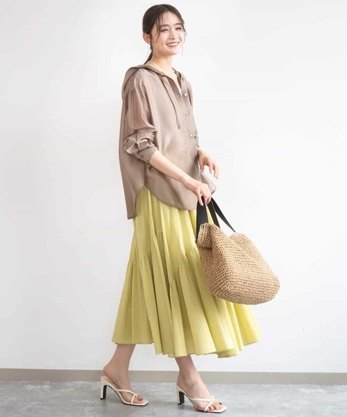 MK MICHEL KLEIN（エムケーミッシェルクラン）の「[洗える]フーディーデザインシアーシャツブラウス（シャツ/ブラウス・レディース・ミント/モカ/アイボリー・38）」の22枚目の写真