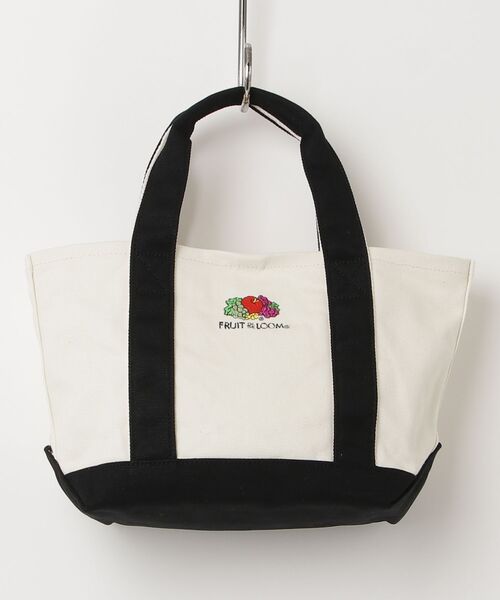FRUIT OF THE LOOM(フルーツオブザルーム)の「【FRUIT OF THE LOOM/フルーツオブザルーム】OLD LOGO CANVAS LUNCH TOTE BAG 81739800(トートバッグ・レディース・ブラック/ブラック系/オフホワイト・FREE)」の3枚目の写真