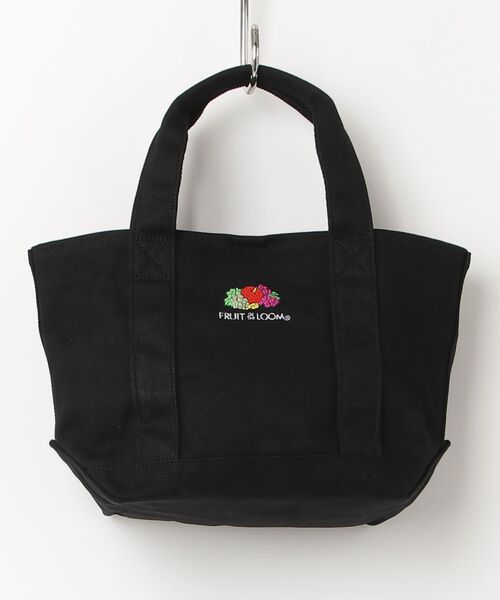 FRUIT OF THE LOOM(フルーツオブザルーム)の「【FRUIT OF THE LOOM/フルーツオブザルーム】OLD LOGO CANVAS LUNCH TOTE BAG 81739800(トートバッグ・レディース・ブラック/ブラック系/オフホワイト・FREE)」の2枚目の写真